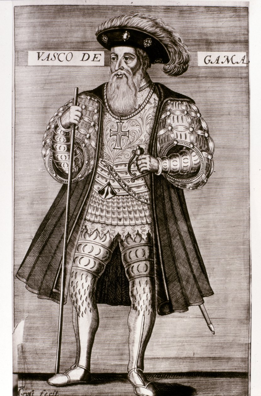 VASCO DA GAMA: Illustratie uit "OS LUSIADAS" door Luis Camoes, Lisboa 1572. door Portuguese School