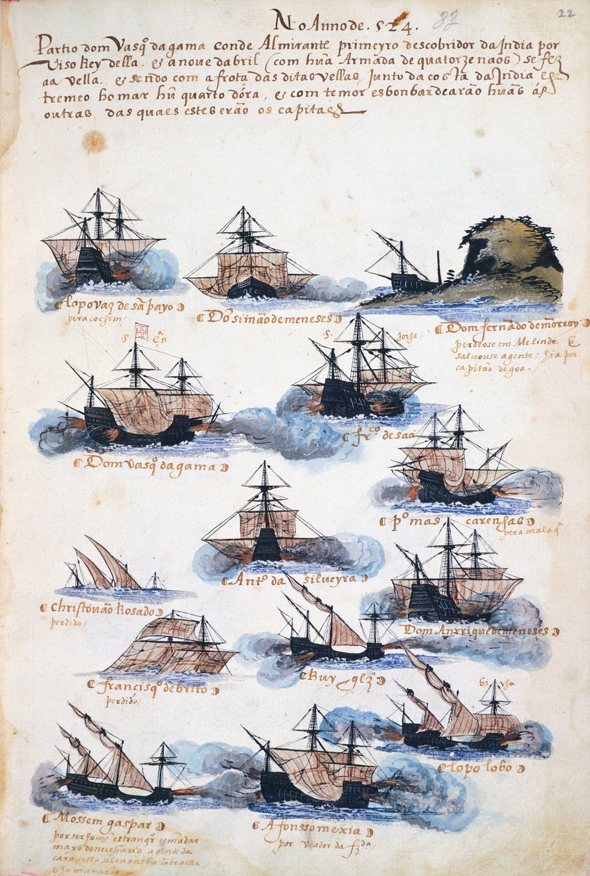 Reizen van Vasco da Gama, de Portugese expeditie door Portuguese School