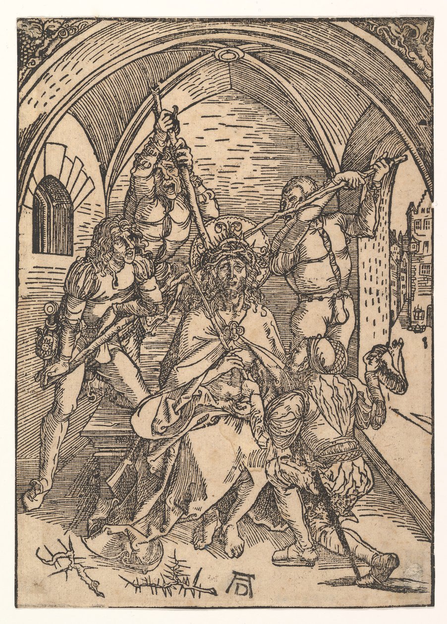 Christus gekroond met doornen door Possibly Albrecht Dürer