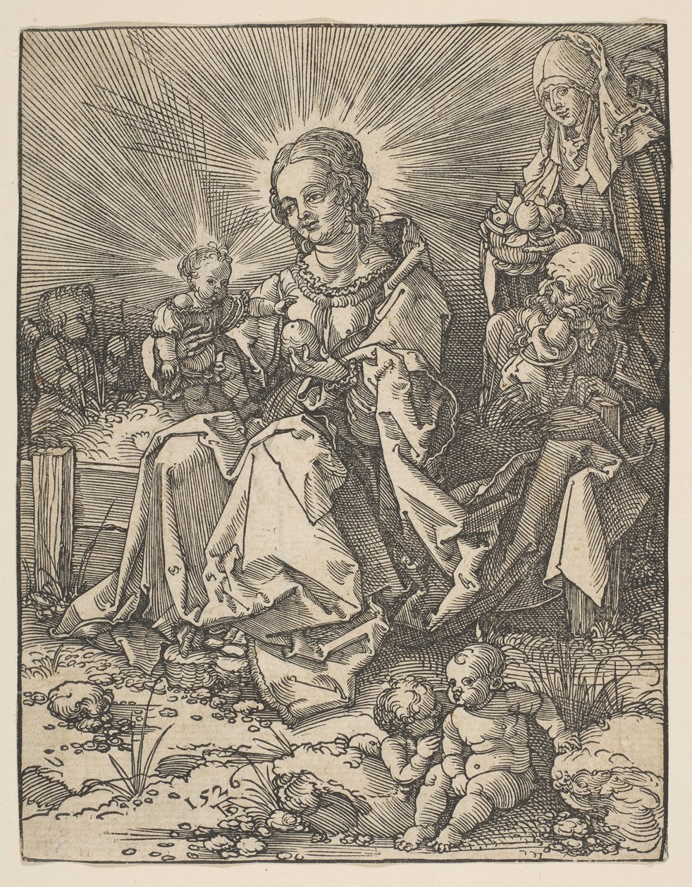 De Madonna op een grasrijke oever door Possibly Albrecht Dürer