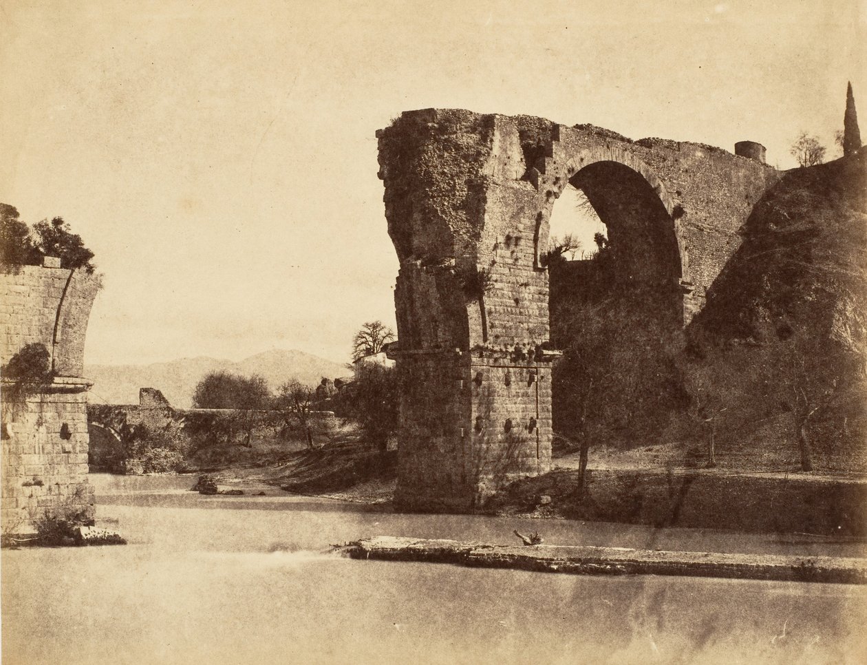 Brug van Augustus bij Nani, 1853-56 door Possibly by Jane Martha St. John.
