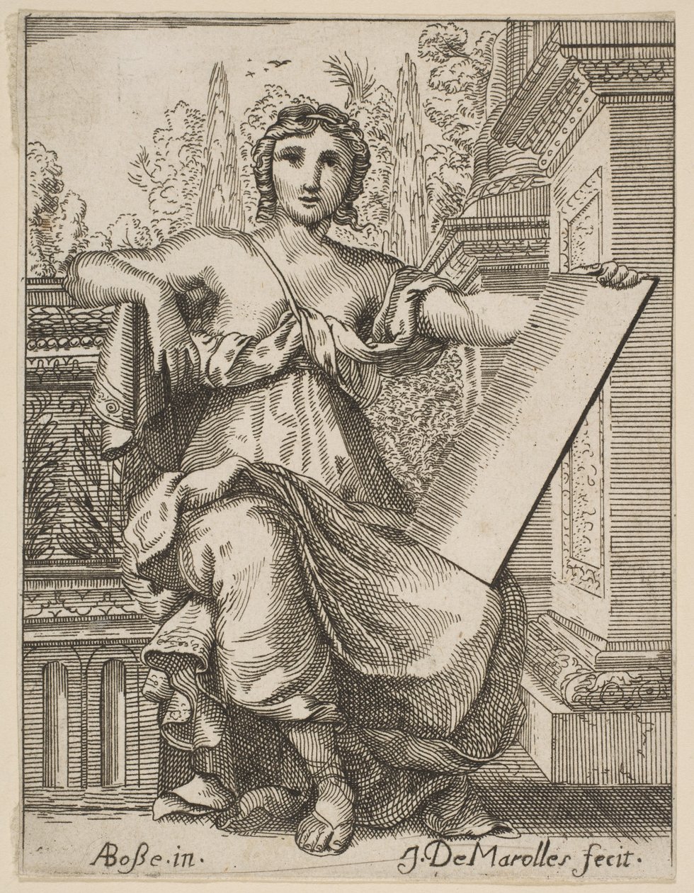 Zittende Vrouw met een Tablet door Possibly by Jean Antoine de Maroulles