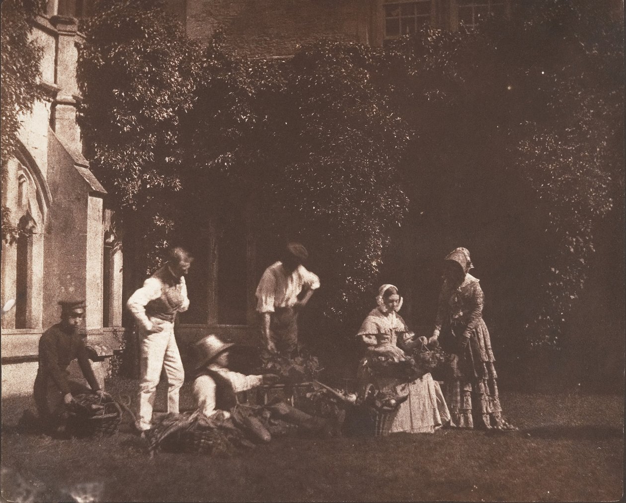 De Fruitverkopers, ca. 1845 door Possibly by William Henry Fox Talbot.