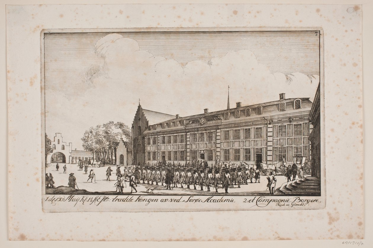 Bezoek van Frederik V aan de Sorø Academie door Poul Isac Grønvold