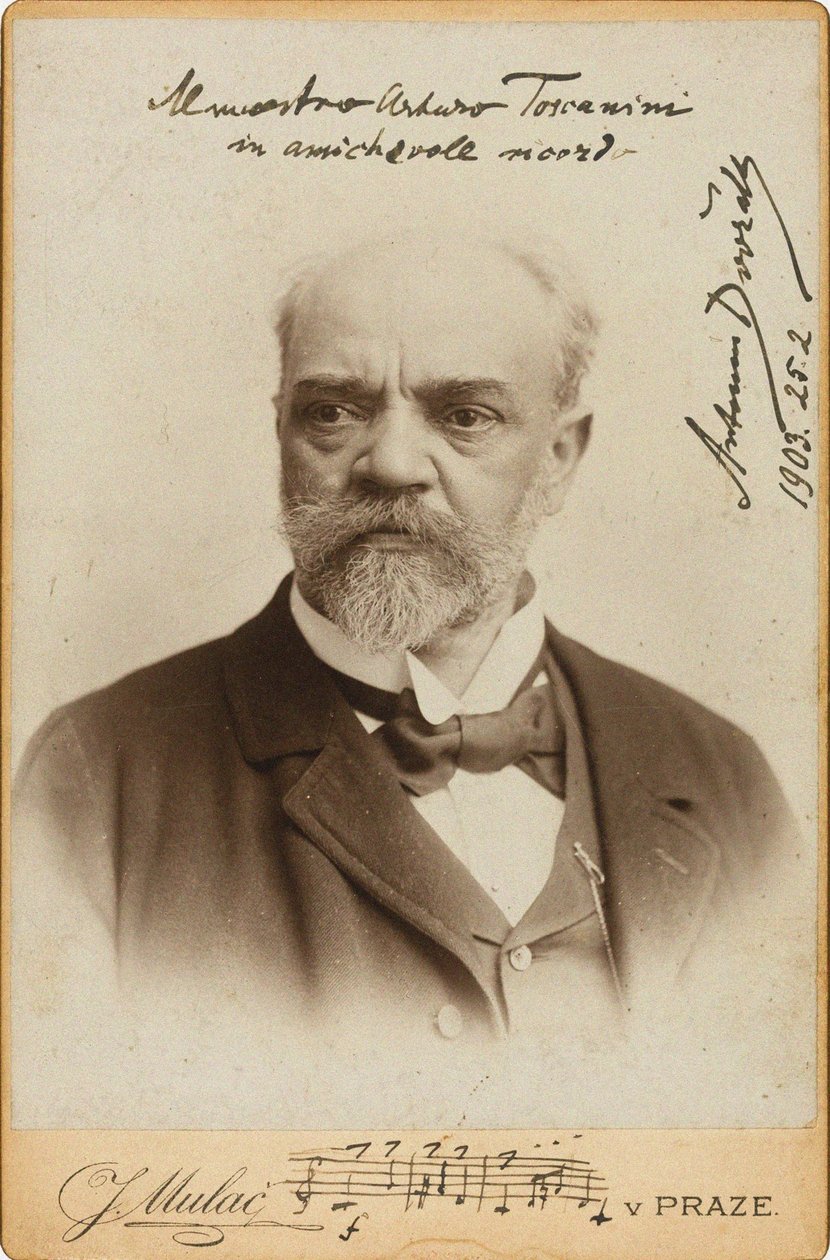 Portret van de Componist Antonin Dvorak door Prague . Photo studio J. Mulac