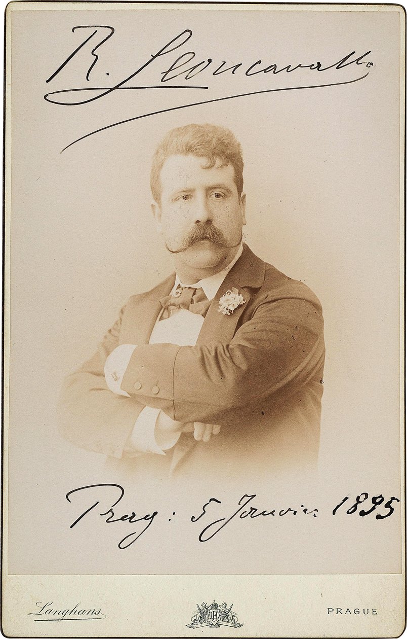 Ruggiero Leoncavallo 1858-1919, 1895 door Prague . Photo studio Jan F.