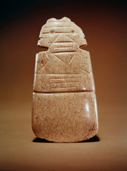 Antropomorfe bijlgod, uit Guacimo, Linea Vieja gebied door Pre Columbian Pre Columbian