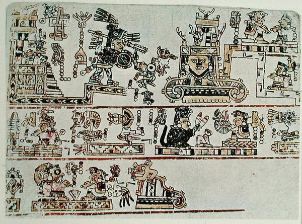 Facsimile kopie van Codex Bodley, detail, c.1521 door Pre Columbian Pre Columbian