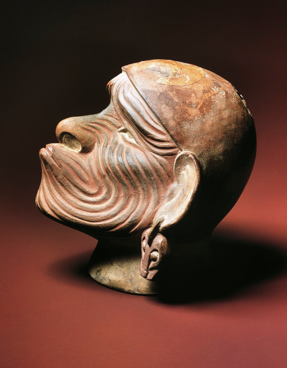 Mannelijk hoofd uit Trujillo, Moche cultuur, Pre-Columbiaanse beschaving, 4-9e eeuw door Pre Columbian Pre Columbian