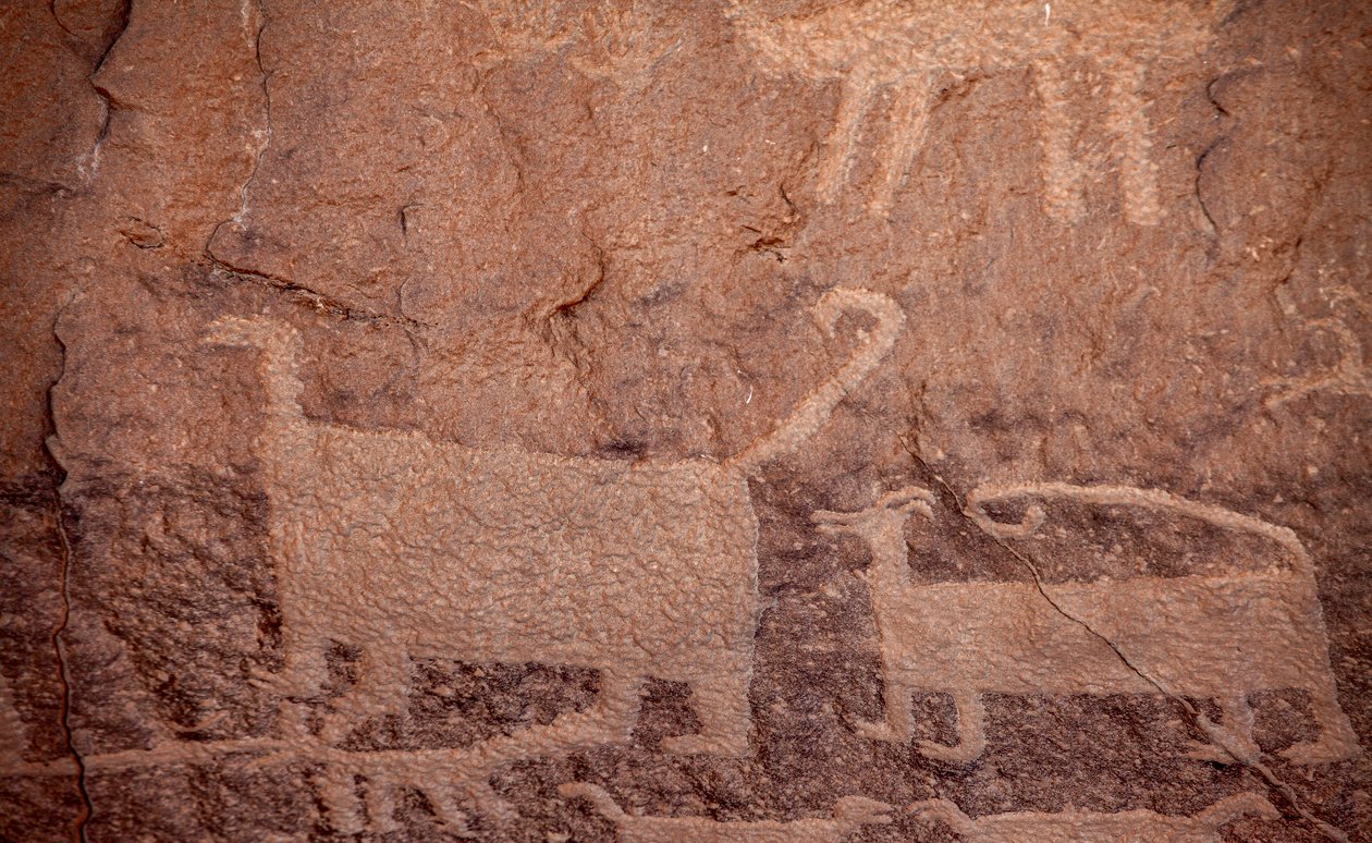 Petrogliefen, Chaco Culture National Historical Park, 2014 (foto) door Precolombian Precolombian