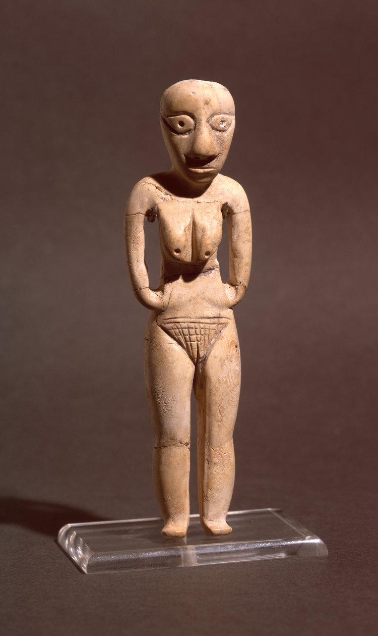 Beeldje van een naakte vrouw, uit de Badarische of vroege Neolithische periode, c.4000 v.Chr. door Predynastic Period Egyptian