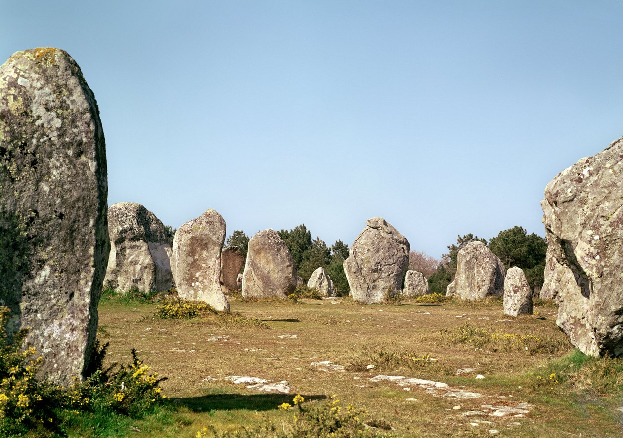 Uitlijning van staande stenen, Megalithische Periode, 4e-3e millennium v.Chr. door Prehistoric