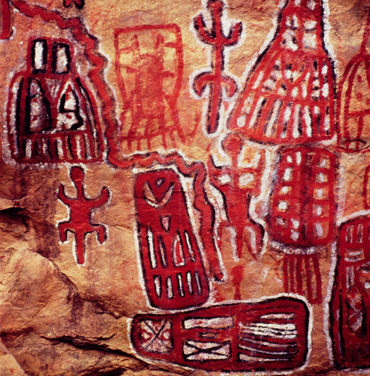 Prehistorische rotsschildering, uit de Songhai-Dogon regio van Mali door Prehistoric