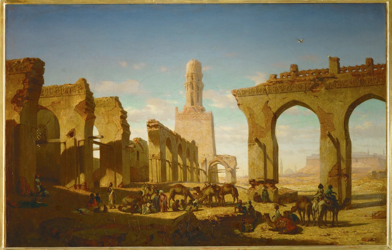 Ruïnes van de moskee van Khalif Hakem in Caïro ... door Prosper Georges Antoine Marilhat