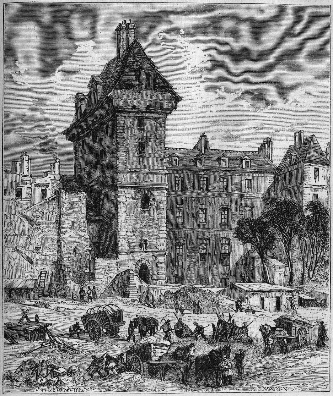 Uitzicht op de Toren van Jean Zonder Vrees (15e eeuw), laatste overblijfsel van het Hotel de Bourgondië, Parijs door Provost Provost