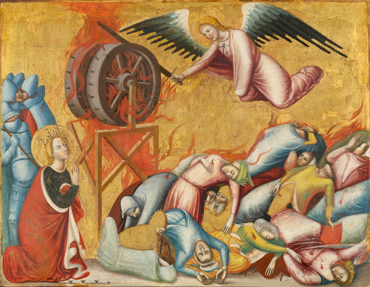 St. Catharina van Alexandrië Bevrijd van het Wiel, c.1325-1330 door Pseudo Jacopino di Francesco