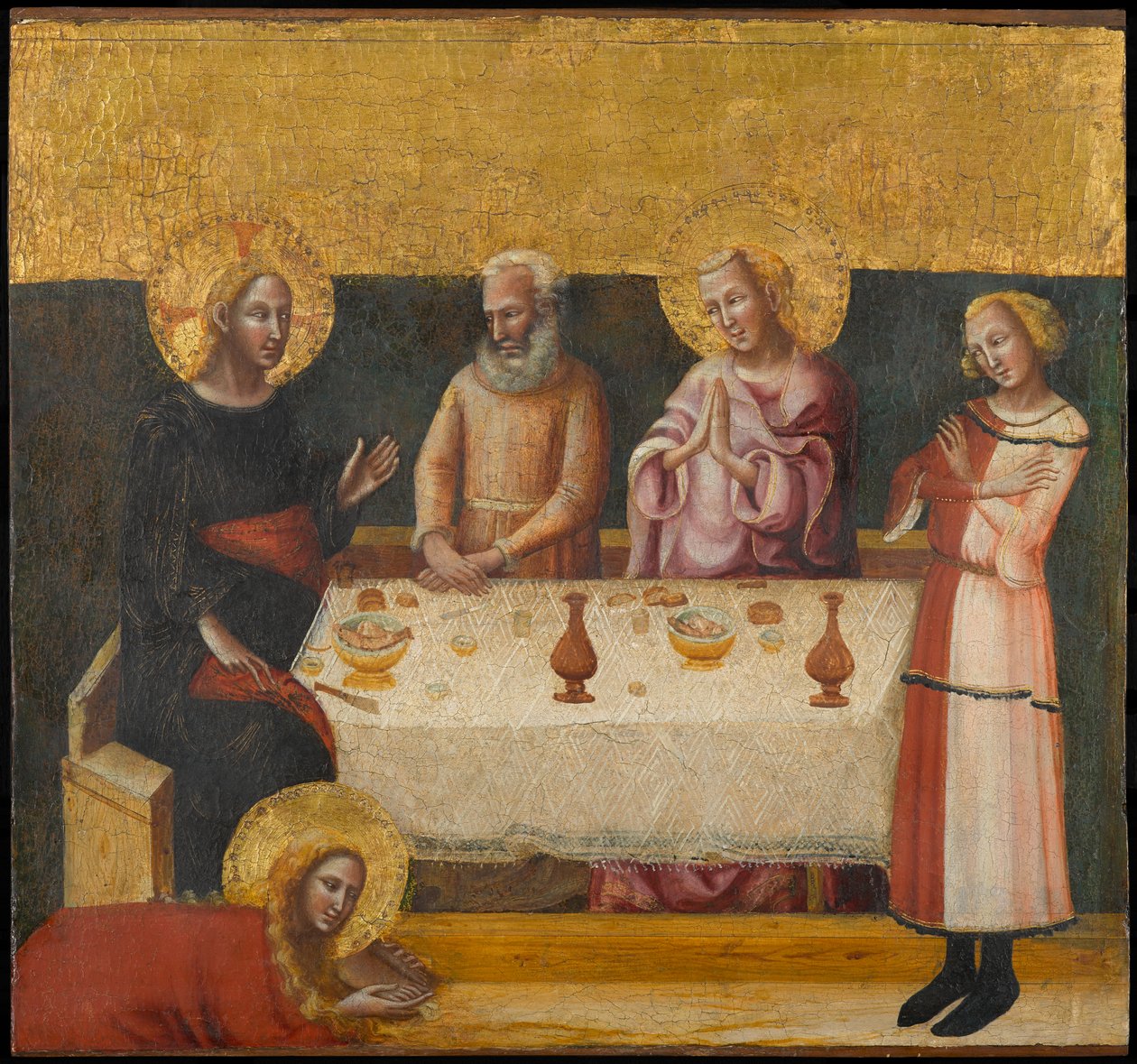 Maria Magdalena wast de voeten van Christus door Pseudo Jacopino di Francesco
