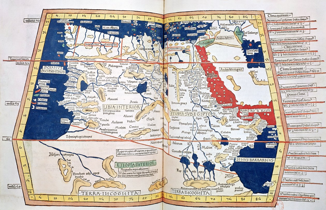 Kaart van Afrika, plaat 18 uit een atlas van de wereld, 1486 door Ptolemy