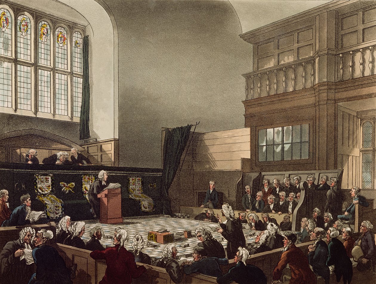 Hof van Exchequer, Westminster Hall, uit 