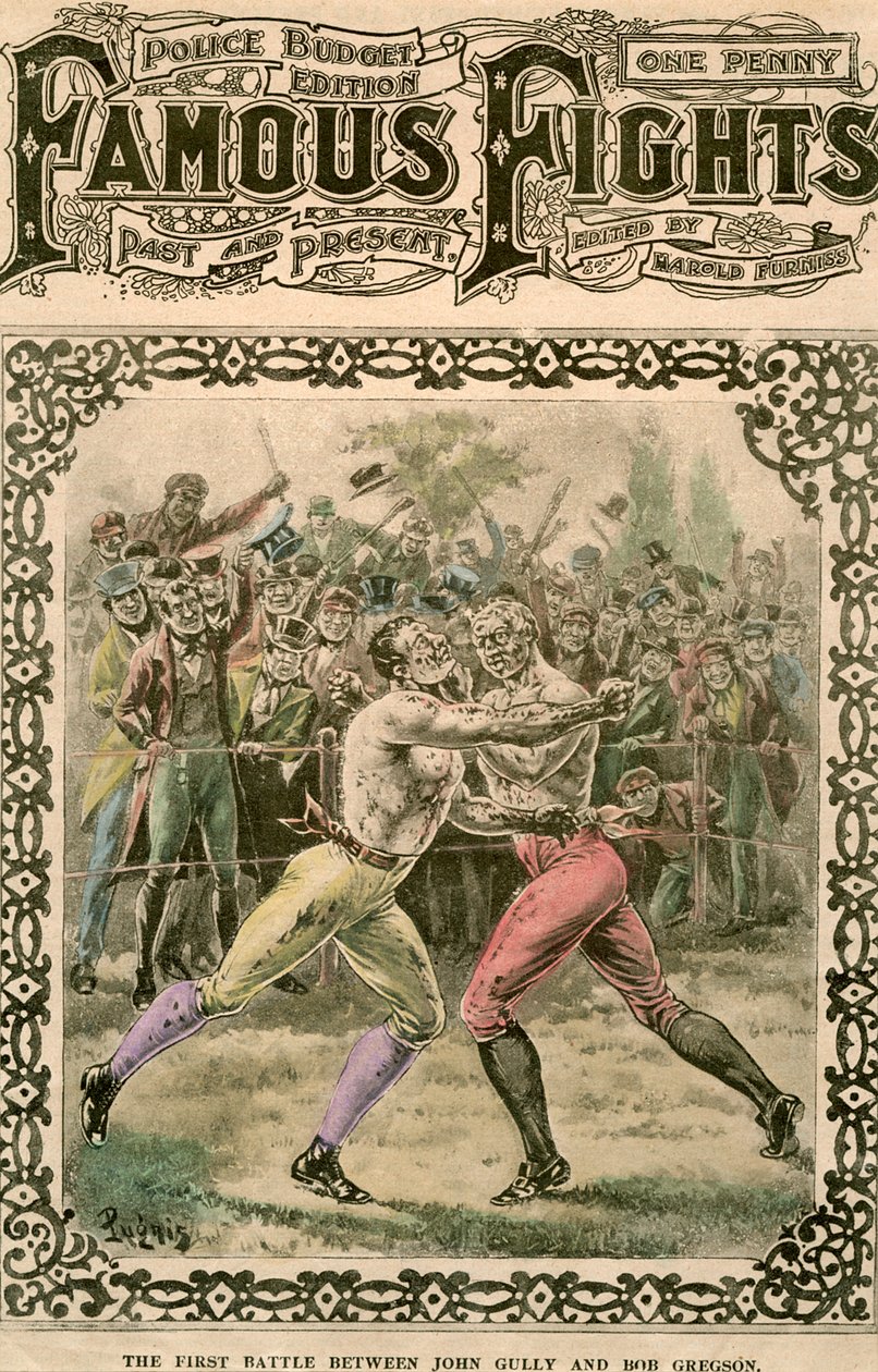 De eerste strijd tussen John Gully en Bob Gregson, 1807 laat 19e of begin 20e eeuw door Pugnis