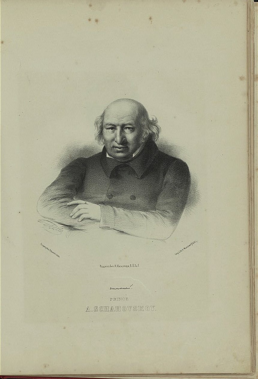 Portret van de auteur Prins Alexander Shakhovskoi 1777-1846, 1860s door Pyotr Fyodorovich Borel