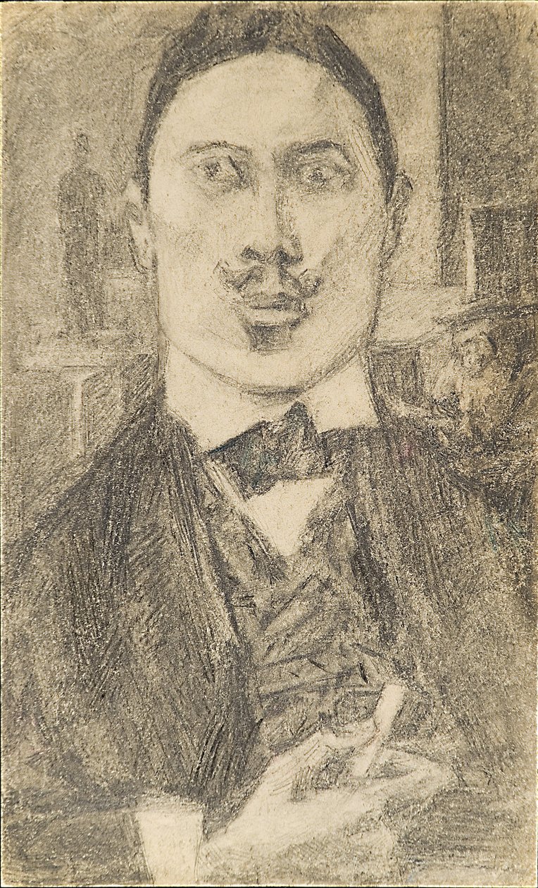 Portret van de schilder Nikolay Sapunov door Pyotr Ignatyevich Bromirsky