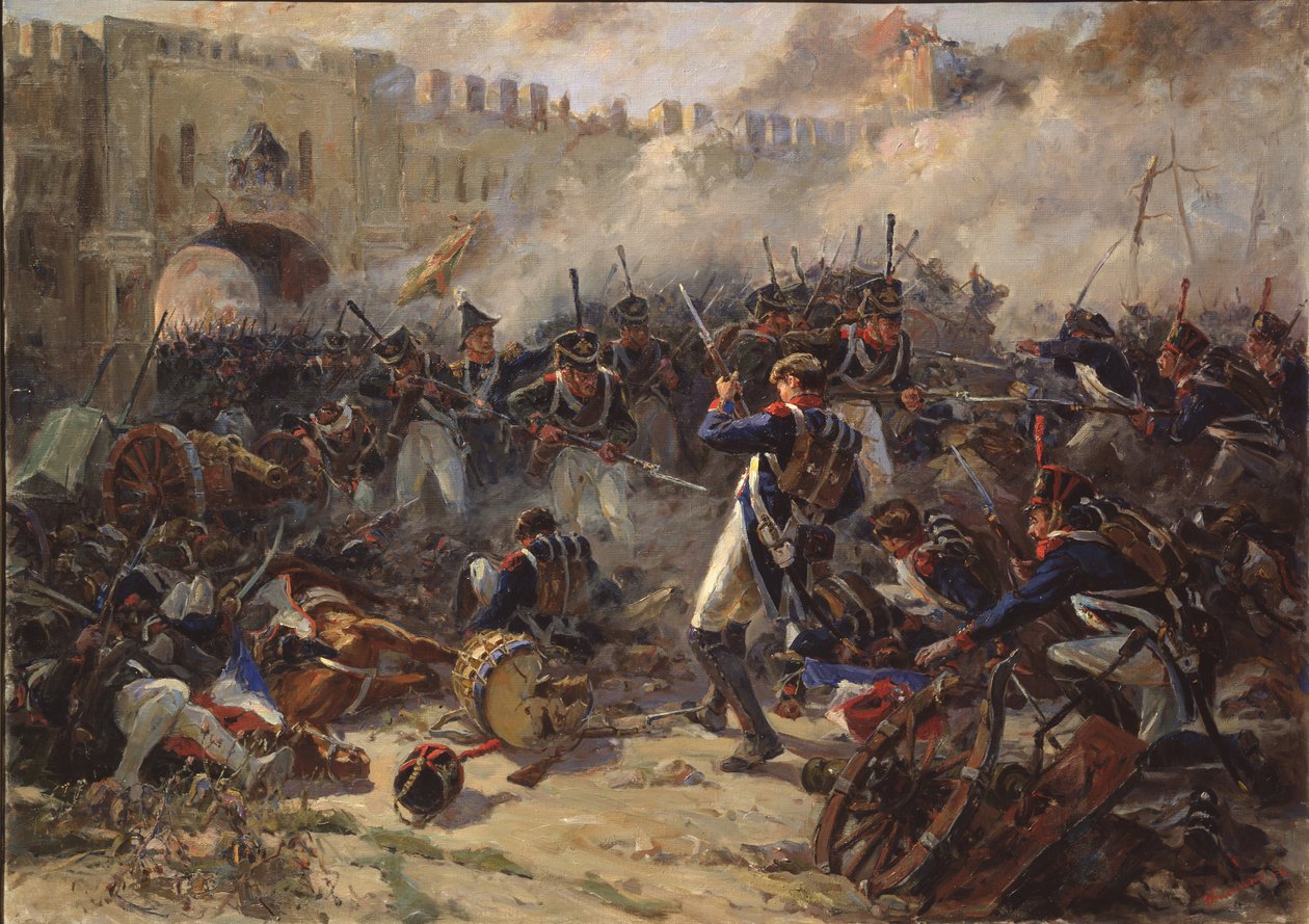 De slag bij Smolensk in augustus 1812, 1956 door Pyotr Ivanovich Zhigimont