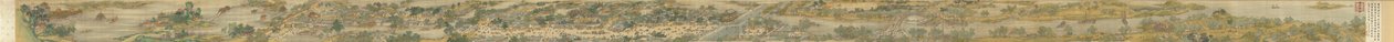 Langs de rivier tijdens het Qingming-festival, Qing-hofversie, handrol, 1736 door Qing Dynasty Chinese School