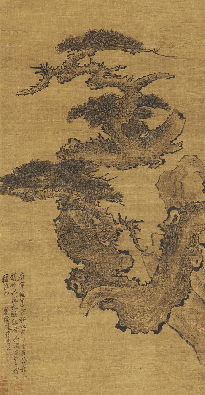 Oude Pijnboom, 17e-18e eeuw door Qing Dynasty Chinese School