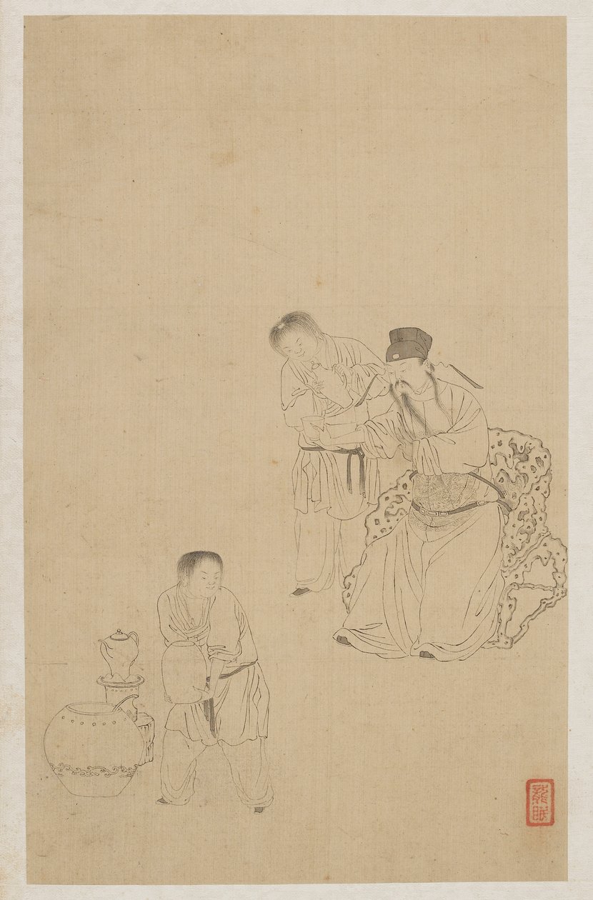 Figuur door Qing Dynasty Chinese School