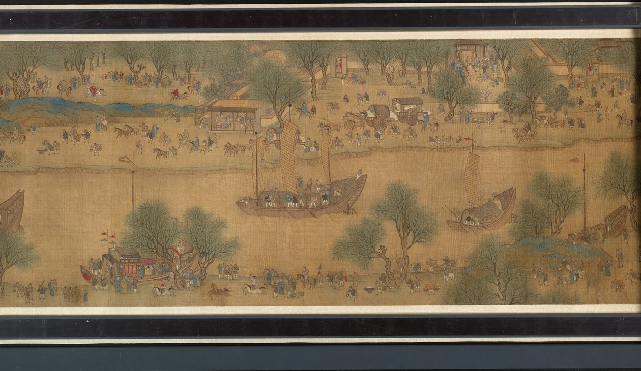 Lentefestival aan de Rivier (detail) door Qing Dynasty Chinese School