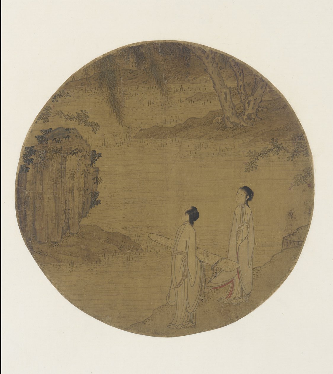 Twee Vrouwen met een Qin (citer) door Qing Dynasty Chinese School