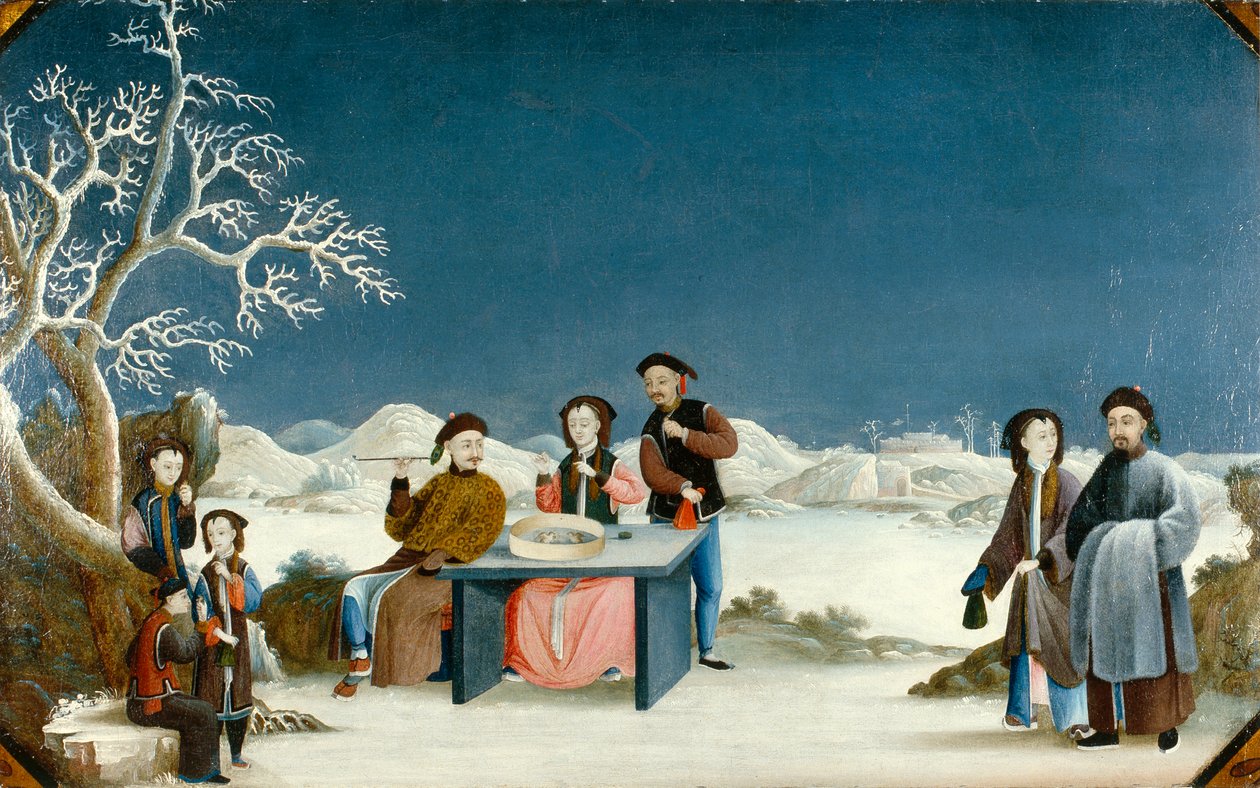 Winterscène met Verre Vesting door Qing Dynasty Chinese School