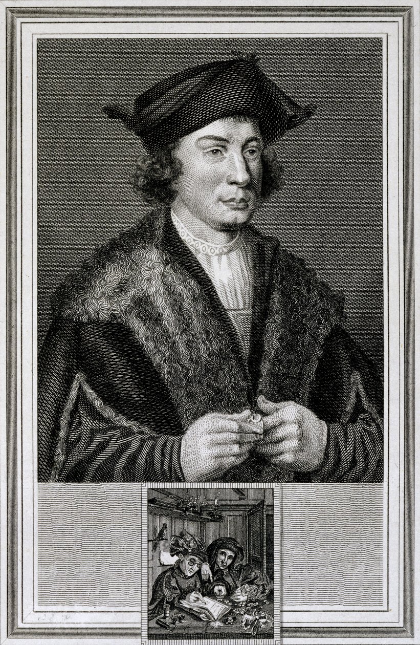 Zelfportret, gegraveerd door J. Corner door Quentin Massys or Metsys