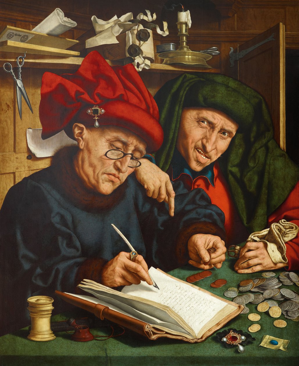 De belastinginners, 1520s door Quentin Massys or Metsys