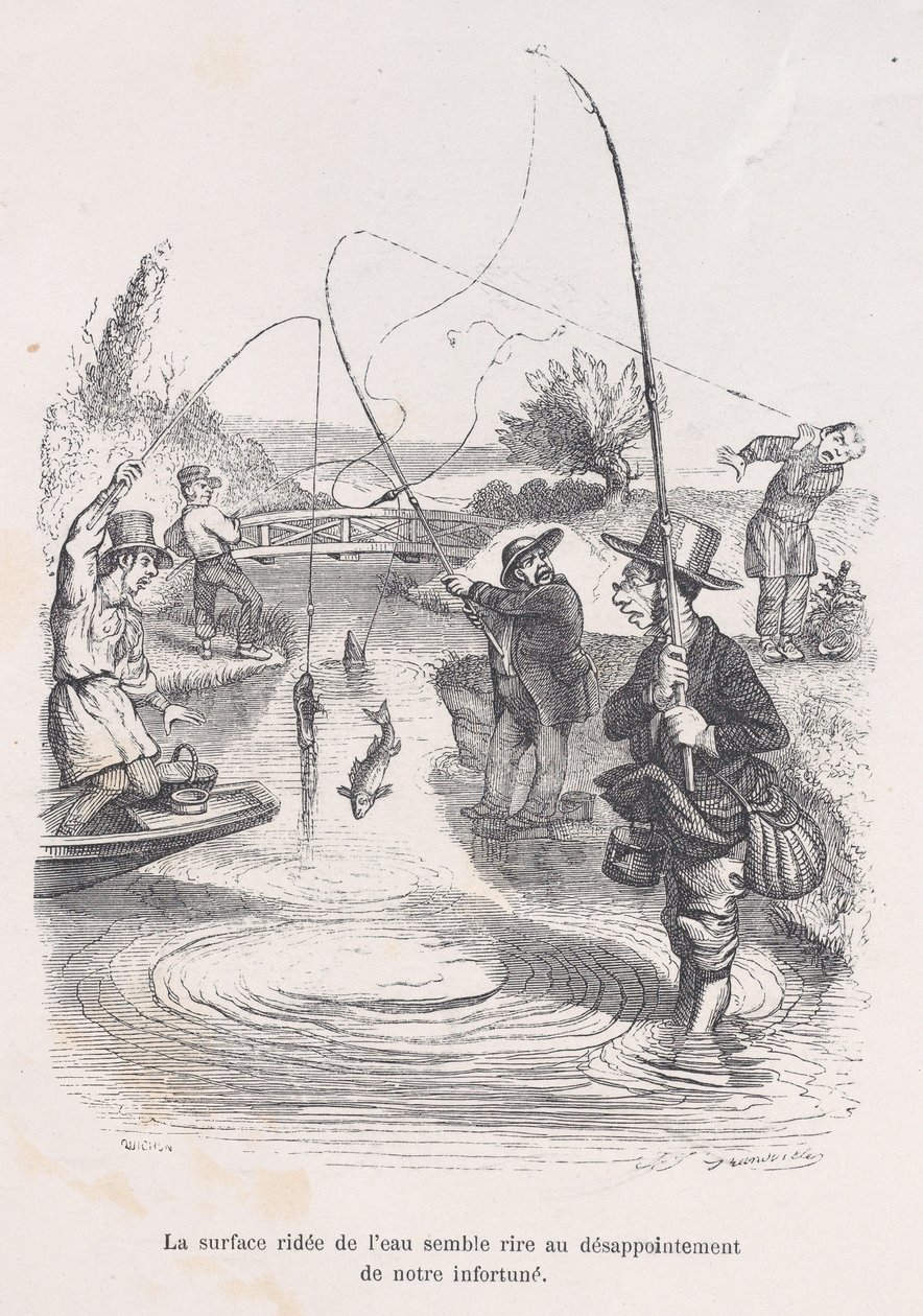 Het kabbelende water lijkt onze tegenspoed te bespotten, uit de Kleine ellende van de mensheid, 1843 door Quichon