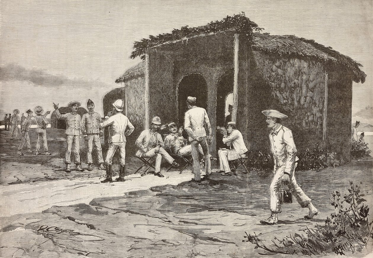 Italiaanse officieren bij het refterpaviljoen, Abdel K