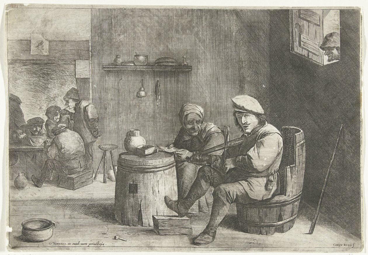Vioolspeler in een kroeg door Quirin Boel