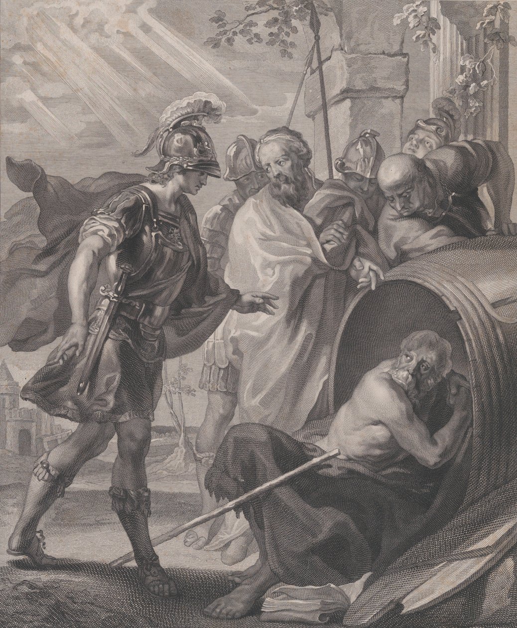 De ontmoeting van Diogenes van Sinope en Alexander de Grote door Quirin Mark