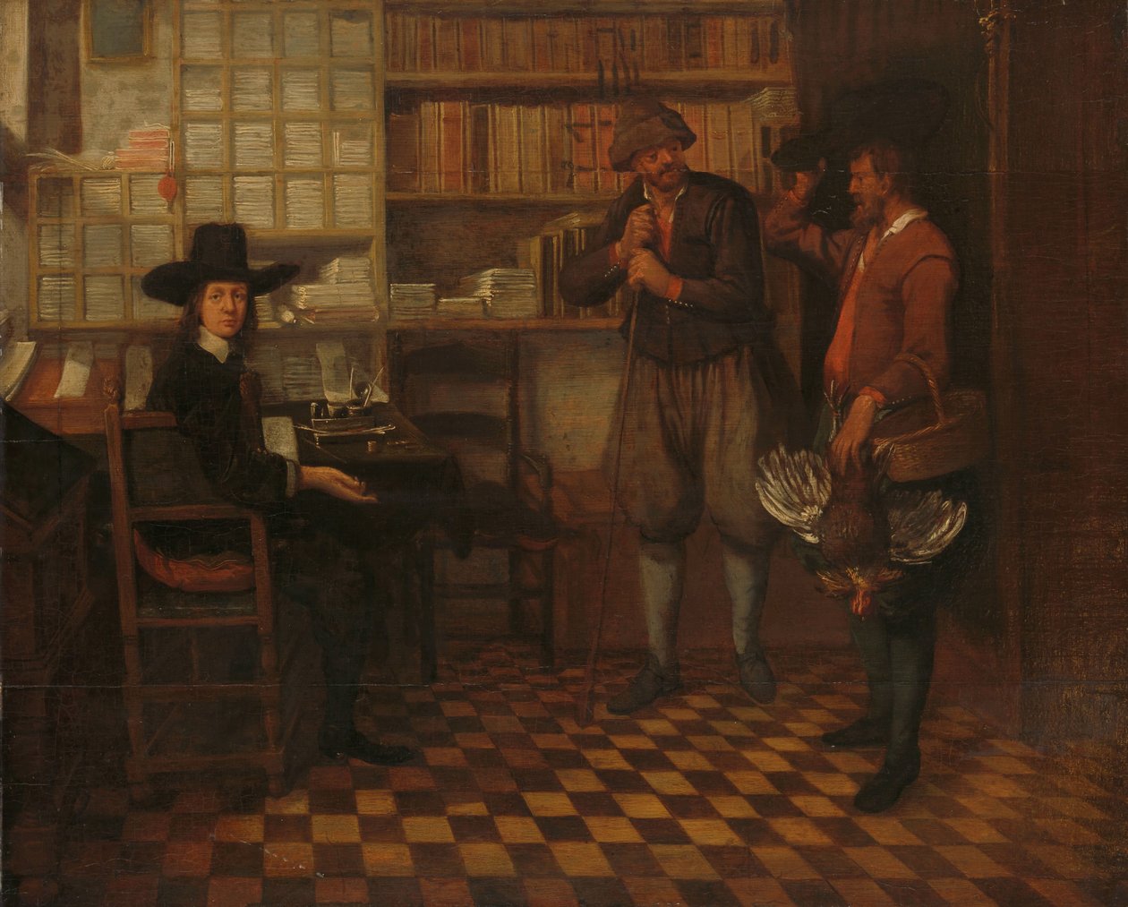 De huur van de pachtboer door Quiringh Gerritsz. van Brekelenkam (attributed to)