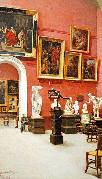 Interieur van een Museum door R. Courtois