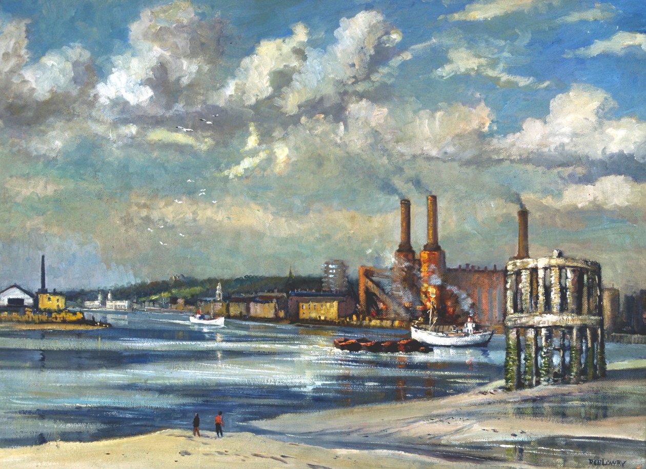 Laag tij, Deptford door RCD Lowry