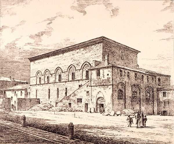 Restanten van het paleis van de pausen, Orvieto, Italië, uit 