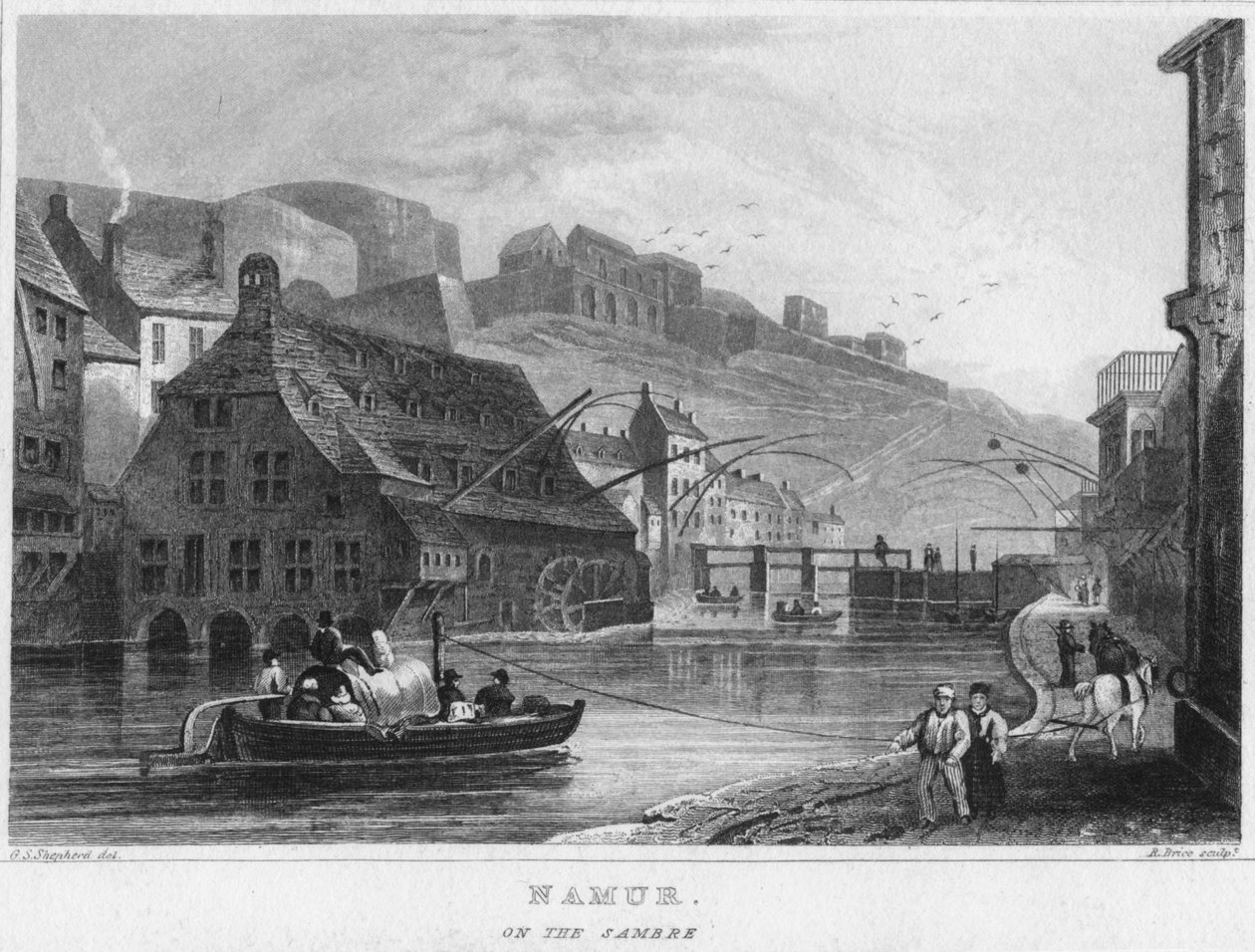 Namen. Aan de Samber, 1850 door R. Brice