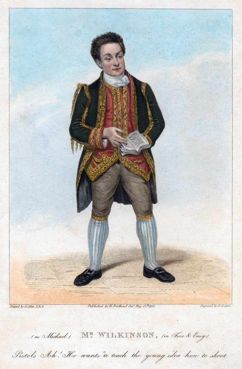 Mr. Wilkinson als Michael in Free and Easy, 1822 door R. Cooper