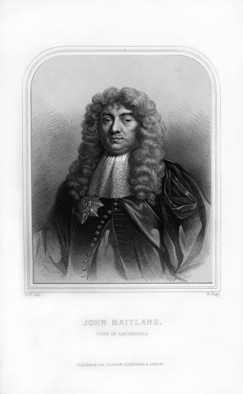 John Maitland, 1e Hertog van Lauderdale, Schotse politicus, 1870 door R. Page