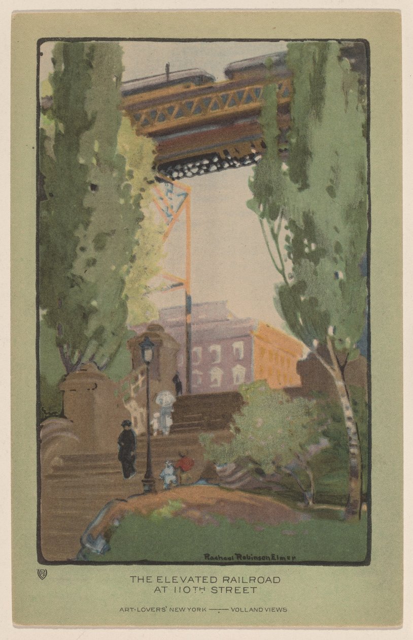 De verhoogde spoorweg bij 110th Street door Rachael Robinson Elmer
