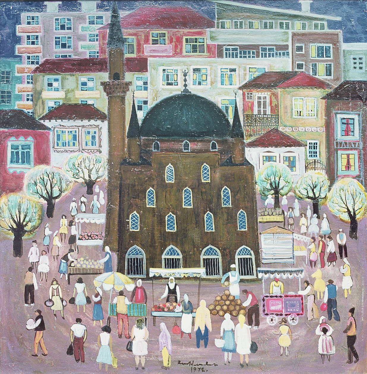 Moskee in Razgrad, 1972 door Radi Nedelchev