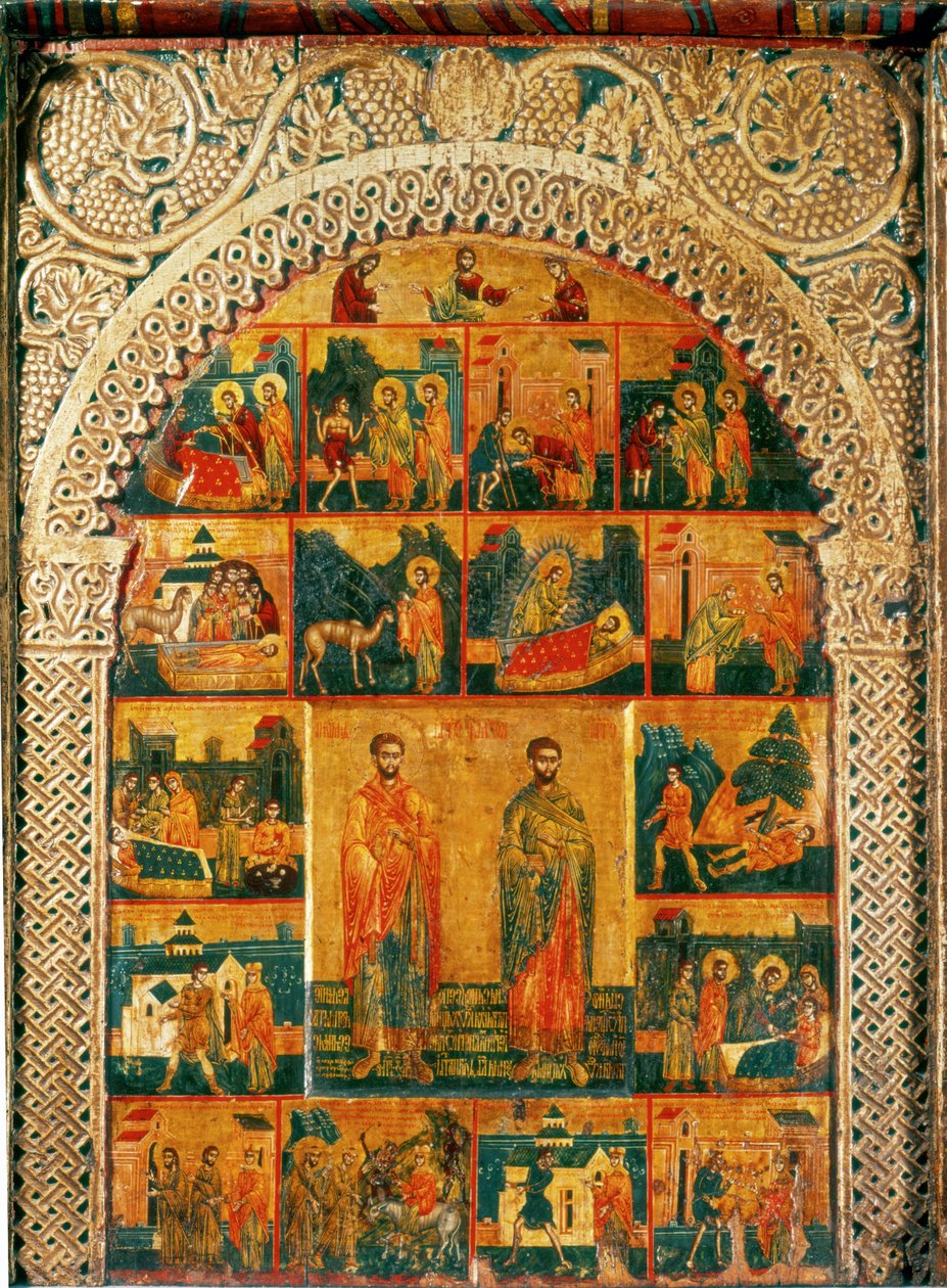 De heiligen Cosmas en Damianus, door de Radoul Meester ... door Radoul Master