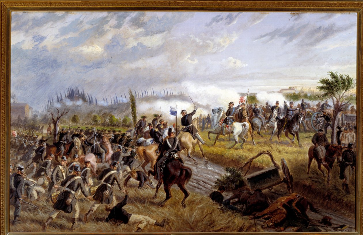 Risorgimento: De Slag bij San Martino (Episode van de Slag bij Solferino op 24 juni 1859) door Raffaele Pontremoli